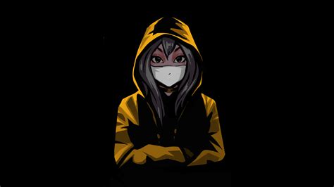 1920x1080 Anime Girl Mask Minimal 4k Laptop Full Hd 1080p Hd 4k Wallpapers Images Backgrounds