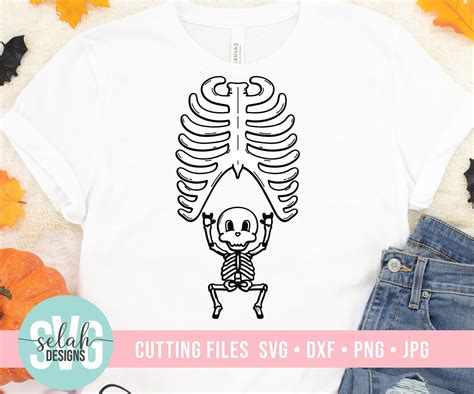 Baby Skeleton Svg Pregnancy Skeleton Svg Halloween Skeleton Etsy