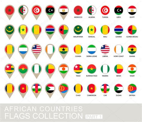 Africké Země Vlajek Kolekce část 1 — Stock Vektor © Boldg 59988063