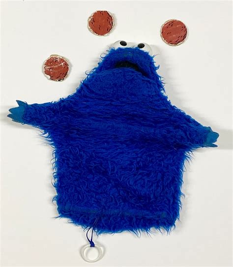 Vintage 1970s Cookie Monster Hand Puppet With 3 Cookies Etsy