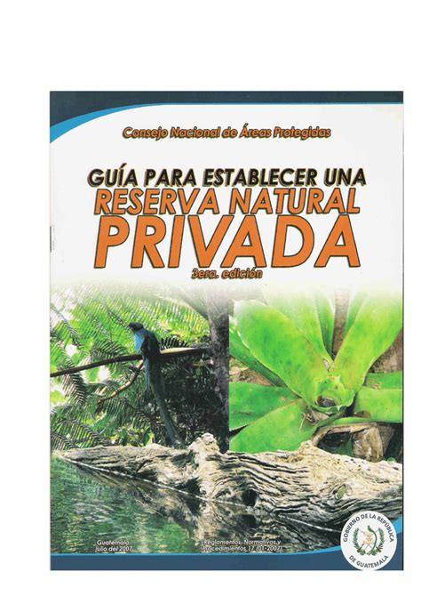 Guía Para La Inscripcion De Reservas Naturales Privadas