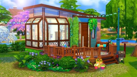 Hippie Tiny House Sims 4 Speed Build Sims 4 House Design Sims 4