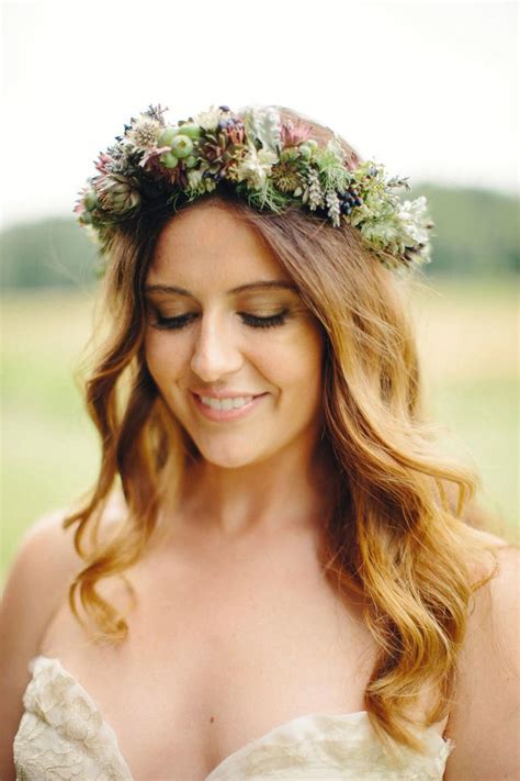 Flower Crown Wedding Hairstyles For Brides And Flower Girls Flower