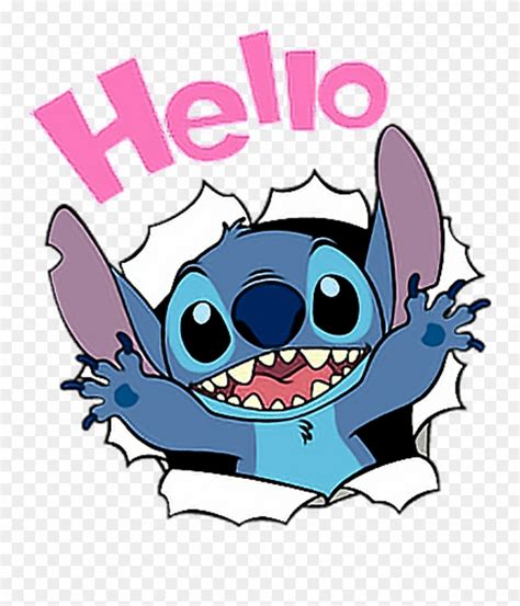 Download Stitch Disney Hello Cute Liloandstich Freetoedit Clipart