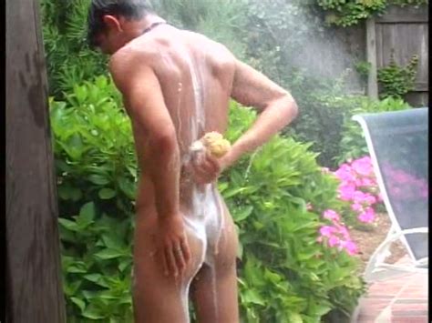 Twinks Jerks Off After Shower Outdoors