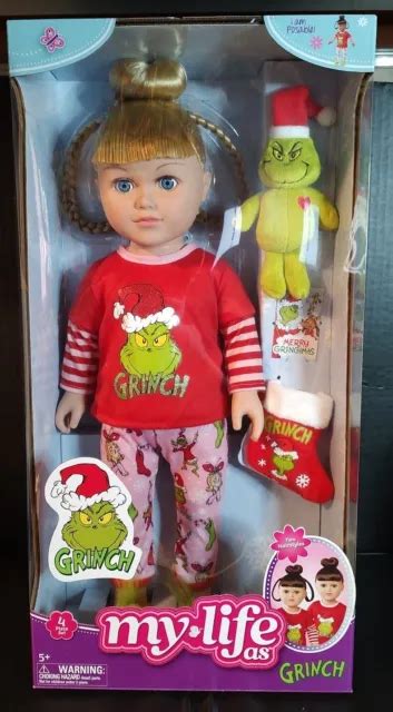 My Life As Grinch 18” Posable Doll Christmas Cindy Lou Blonde Blue Eye