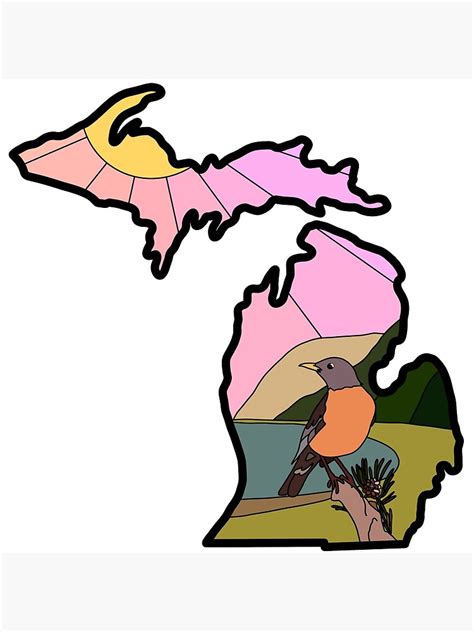 Michigan State Symbol Framed Art Print For Sale By Lornebean Redbubble