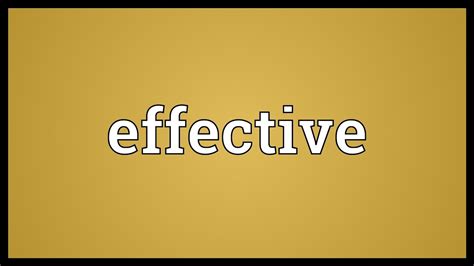 Effective Meaning Youtube