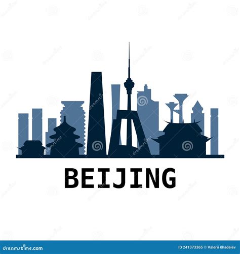 Silueta China Skyline De La Ciudad De Beijing Fondo Blanco Ilustración Vectorial Ilustración