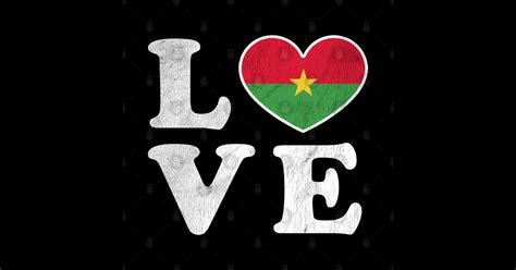 Love Burkina Faso Pride Flag Vintage I Love Burkina Faso Love Burkina
