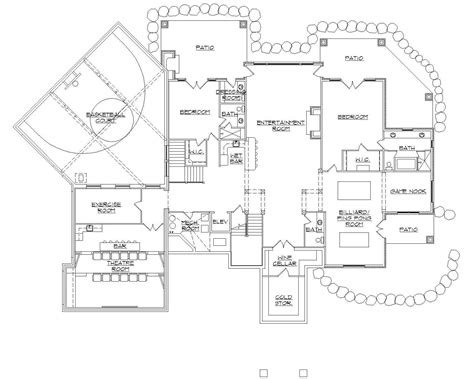 Floor Plan With Basketball Court In This Mountain Luxury Home House