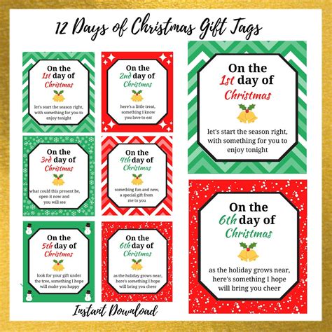 12 Days Of Christmas T Tags 12 Days Of Christmas Etsy