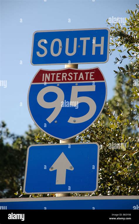 I 95 South Sign Interstate Signage America Stock Photo Alamy