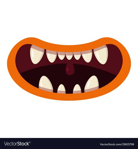 Monster Mouth Creepy And Scary Funny Jaws Teeths Vector Image
