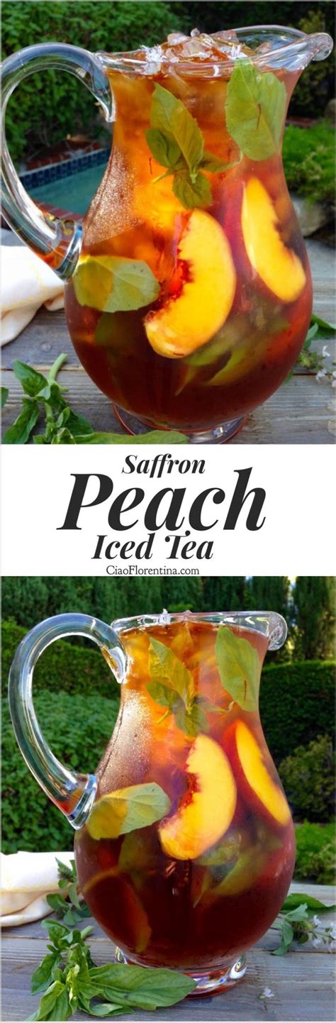 Healthy Skin Iced Saffron Tea Recipe With Peach And Basil Recipe