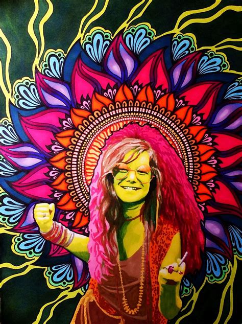 Mariquesart Jimi Hendrix Art Janis Joplin Psychedelic Poster