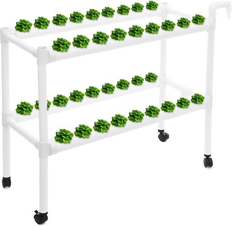 Hydroponics Growing System With Wheels 2 Layers 4 Pvc
