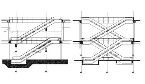 Important Inspiration Escalator Design Drawings House Plan Autocad