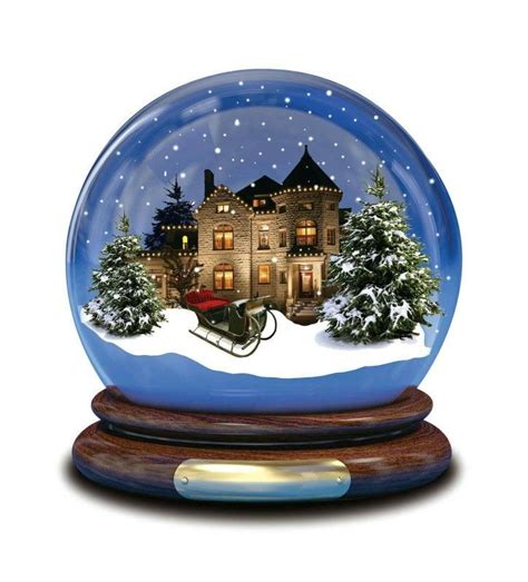 Snowglobe With House And Sleigh In Snowy Yard Christmas Snow Globes