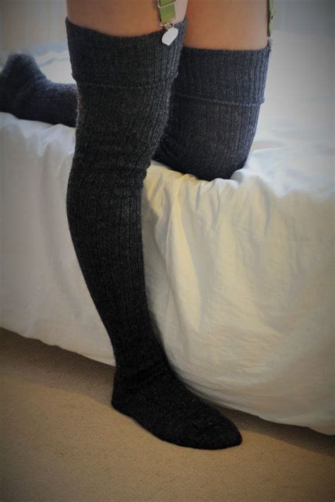 Thigh High Knitted Wool Socks Extra Long By Footfetishsocks Knit Wool
