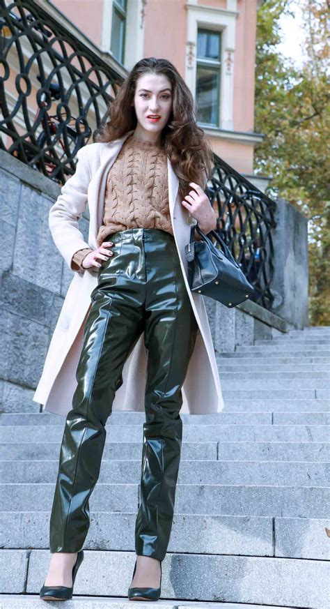 How To Wear Vinyl Pants For Work Brunette From Wall Street Winter