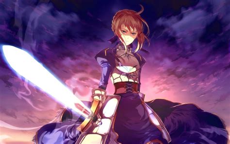Saber Fate Series Anime Girls Sword Weapon Redhead Anime Wallpaper