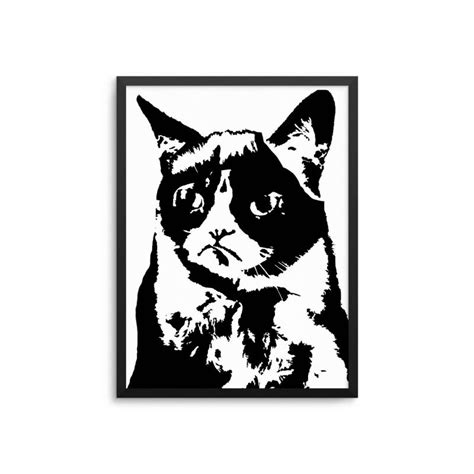 Grumpy Cat Meme Funny Lolcat Wall Art Poster Canvas Wall Art