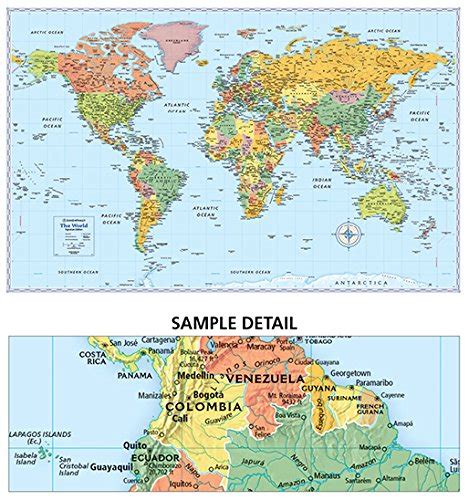 Rand Mcnally Signature Edition World Wall Map Laminated Rolled