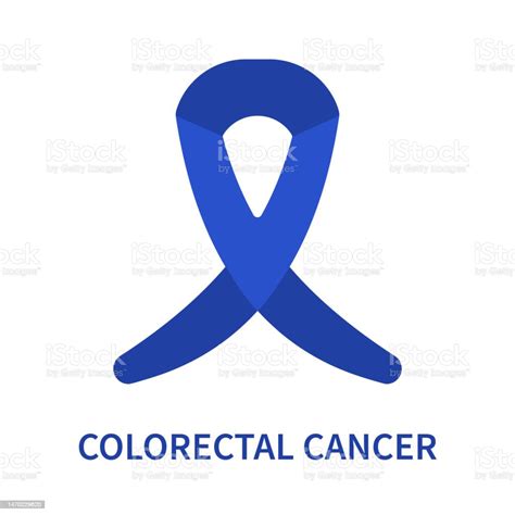 Colorectal Cancer Blue Ribbon For Awareness Day Stock Illustration