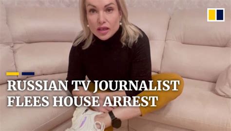 Russian Tv Journalist Escapes House Arrest After On Air Protest South China Morning Post