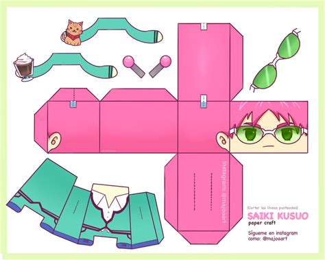 Saiki Kusuo Paper Craft Anime Paper Paper Doll Template Anime Crafts