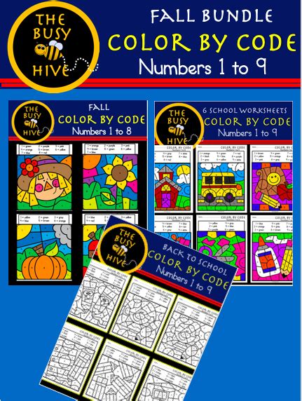 Color By Code Apple Worksheets Kindergarten Math Numbers 1 To 5