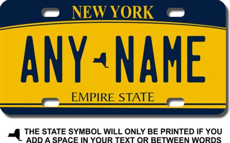 Personalized New York License Plate For Bicycles Kids Bikes Carts