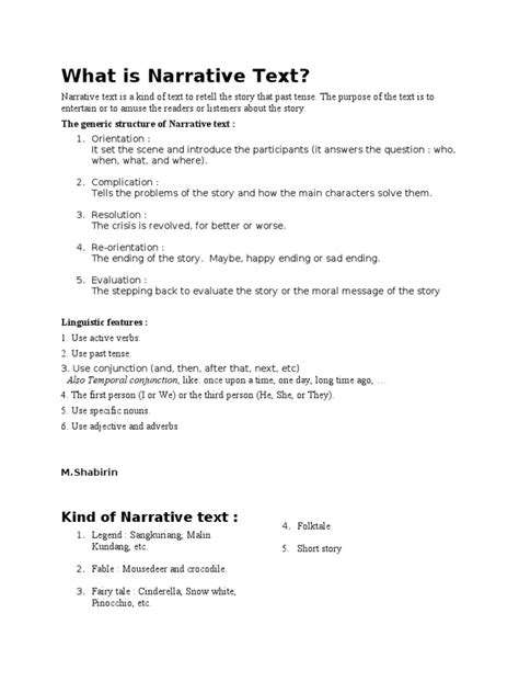 .to determine what the text says explicitly and to make logical inferences from it; What is Narrative Text? | Legends | Narrative