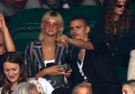 Romeo Beckham Shares Sweet Kiss With Girlfriend Mia Regan At Wimbledon