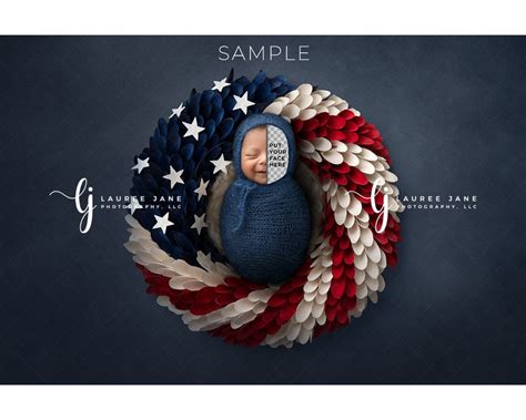 Newborn Digital Background America Flag Usa Us Wrapped Etsy