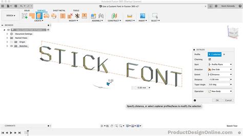 How To Use Custom Fonts In Fusion 360 Product Design Online