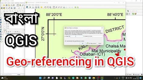 How To Georeference A Raster Map In Qgis Georeferencing In Qgis Bengali Version Youtube