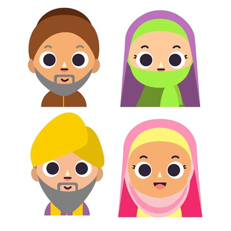 Premium Vector Muslim Avatar Character Vector