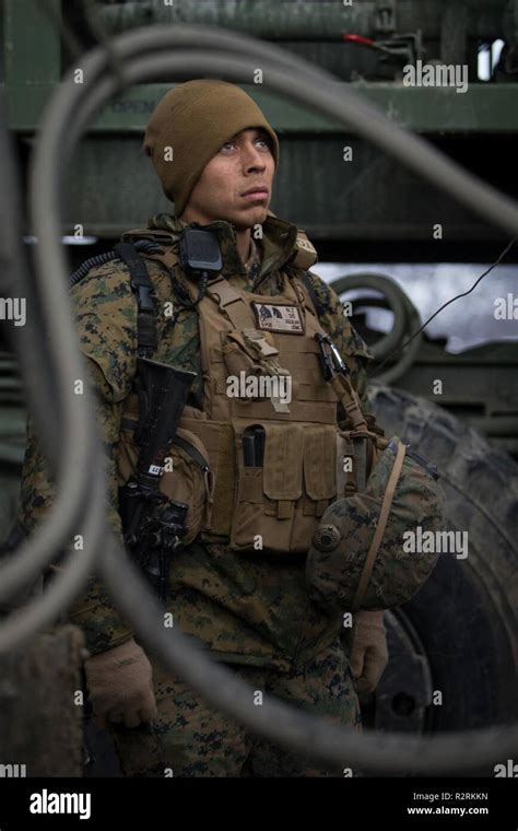 Us Marine Corps Sgt Luis Aguilar With Transportation Services