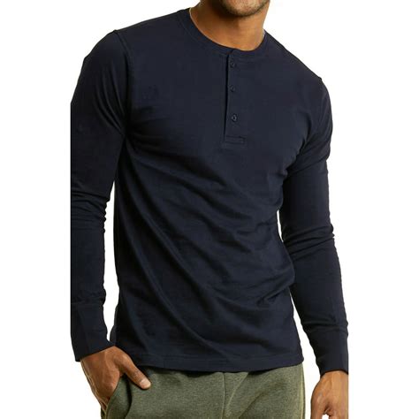 Blended Mens Henley 3 Button Pullover Cotton T Shirt Long Sleeve Crew Neck