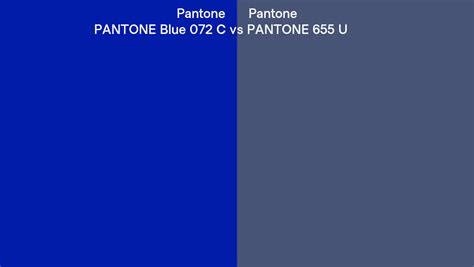 Pantone Blue 072 C Vs Pantone 655 U Side By Side Comparison
