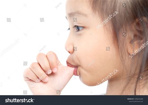 Closeup Cute Girl Sucking Fingers On Stock Photo Shutterstock