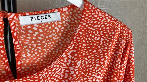 Pieces Damen Gr L Ca 40 Kleid Rot Weiß Dünnes Leichtes Sommerkleid