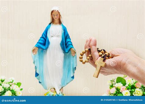 Holy Rosary And The Statue Of The Blessed Virgin Mary Roman Catholic