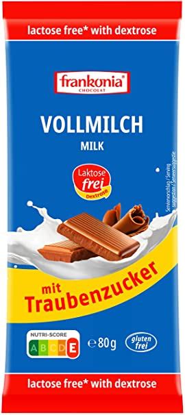 Frankonia Chocolat Vollmilch Mit Traubenzucker Laktosefrei Glutenfrei