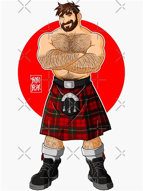 Adam Likes Kilts Shirtless Sticker For Sale By Bobobear Redbubble