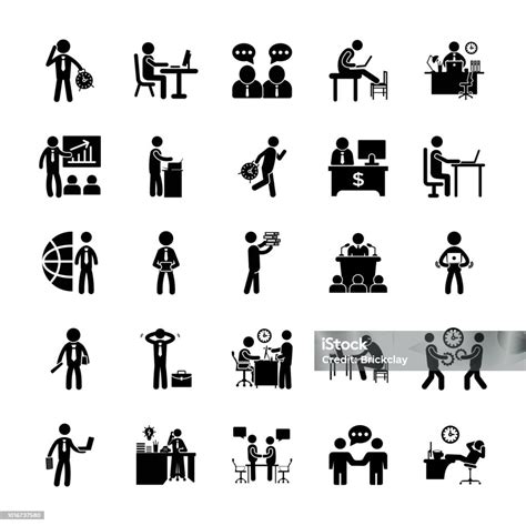 Management Glyph Vector Icons Stock Illustration Download Image Now