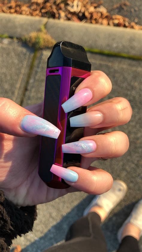 Acrylic Nails Cotton Candy Nails Acrylic Summer Nails Coffin Subtle