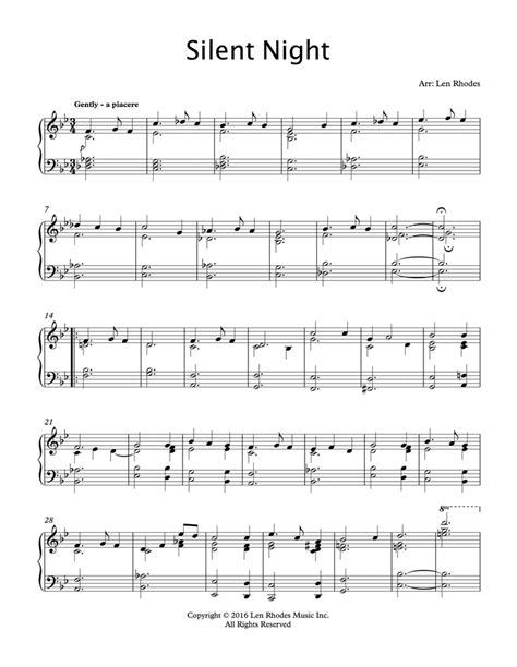 Silent Night - Piano Solo – Len Rhodes Music